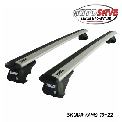 Thule Aluminium WingBar Evo Silver Roof Bars Set to fit Skoda Kamiq 19-22 Rails