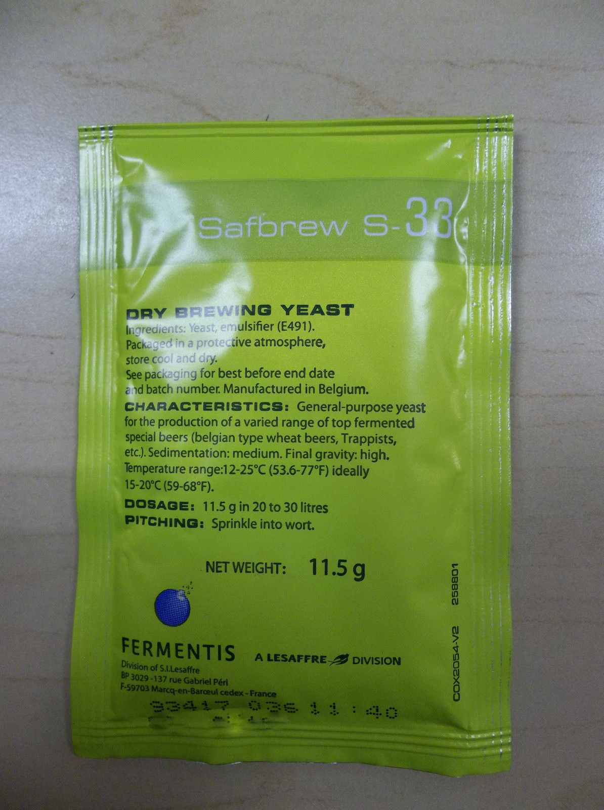 Fermentis Brewing Yeast, 5 Packs Per Sale, YOUR CHOICE or MIX and MATCH