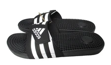 Adidas Adissage Sandals Slides Black/White  Mens Sz 11/Womens Sz 12