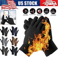 Thermal Windproof Knitted Winter Gloves Men Women Touch Screen Warm Mittens US