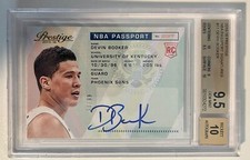 Devin Booker 2015-16 Prestige NBA Passport Signatures #PAS-DB RC Auto 9.5 Grade