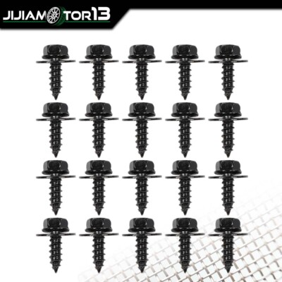 20Pcs Fit For Toyota Firewall & Splash Shield Screws M6.3 x 20mm Long , 10mm Hex