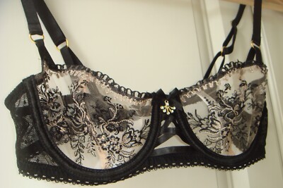 New Women's Aubade Paris Black Lace Bra FR 85 EUR 70 UK/US 32 - Main Image