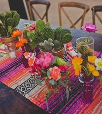 Mexican Falsa Classic Blanket Table Runner 70" by 13". Choose from many colors