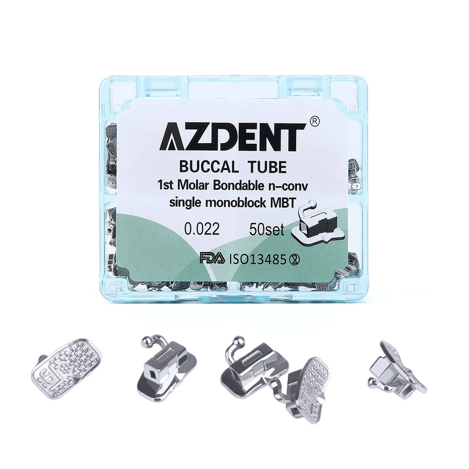 Tubos bucales adhesivos para ortodoncia dental AZDENT primer molar no conv Roth/MBT.022 Foto 4 de 4