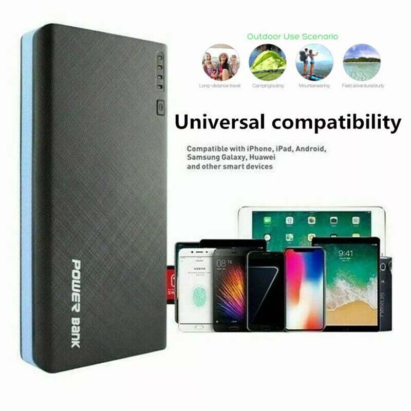 20000mAh Power Bank Portable Fast Charger Battery Pack 2 USB For Mobile Phone