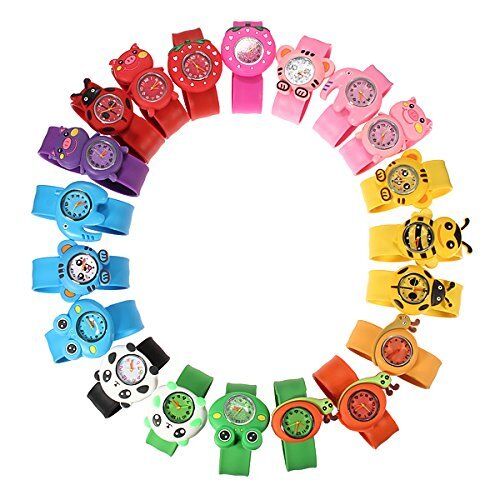 10x MIXED BOYS & GIRLS KIDS SLAP ON SNAP BAND SILICONE RUBBER WRIST WATCH UKSELL - Picture 1 of 6