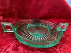 Paden City 323 Domino Sugar Loaf Tray Green Depression Glass