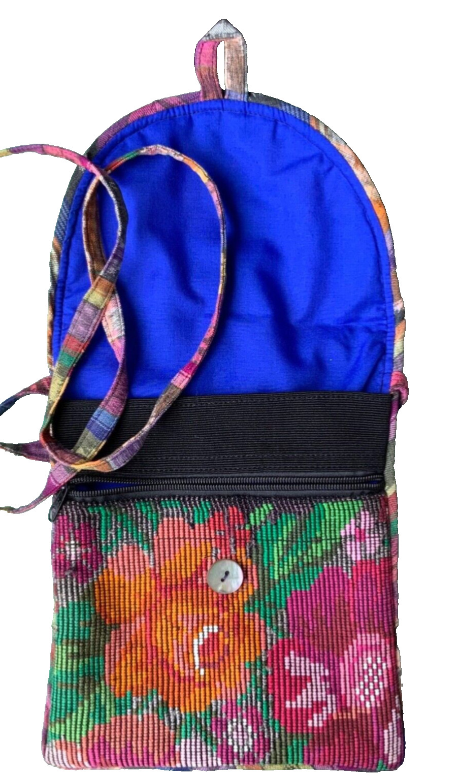 Fabric Rectangular Crossbody Multicolor Floral Ha… - image 2