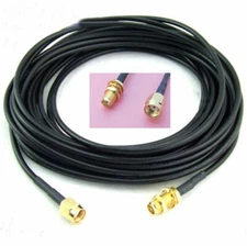 1x WiFi Antenna RP-SMA Extension RG174 Coaxial Cable for Wi-Fi Router Black 6m