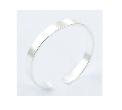 925 Sterling Silver 2mm Plain Cheap and Cheerful Budget Toe Ring - Picture 1 of 5