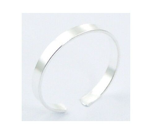 925 Sterling Silver 2mm Plain Cheap and Cheerful Budget Toe Ring  - Picture 1 of 5