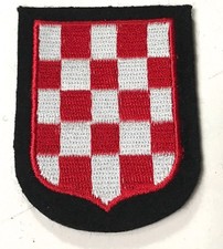 WWII GERMAN WAFFEN CROATIAN 13TH HANDSCHAR DIVSION TUNIC SLEEVE SHIELD