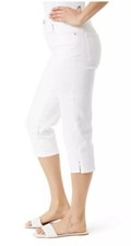 Gloria Vanderbilt Womens White High Rise Straight Leg Capris Jeans Sz 16 New