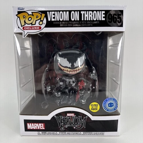 Funko Pop! 6" Deluxe Marvel Venom on Throne Pop in a Box Glow in the Dark 965