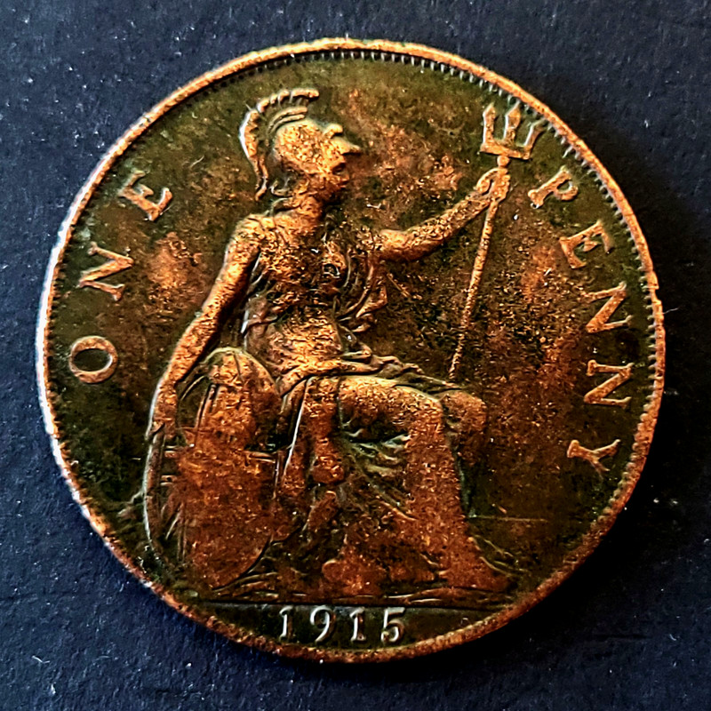 1915 Great Britain 1 PENNY  ⭐ GREAT BRITAIN 1 PENNY  VF