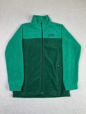 Columbia Fleece Jacket Youth Large 14/16 Green Colorblock Outdoor Full Zip