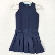 Eddie Bauer Dress Girls 6X Blue School Uniform Jumper Pleated Pinafore