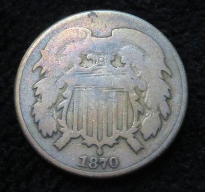 1870 Two Cent Piece * Clear Date * Great for a Book * 6343