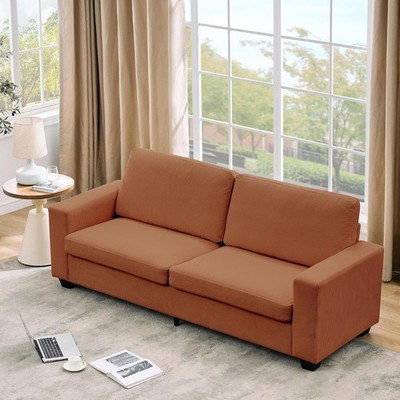 Corduroy Couch Lounge Upholstered Modern 2 Seater Sofa Read Chair Indoor Comfy