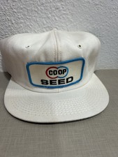 NOS Vintage COOP SEED K Products Made In USA Farmer SnapBack Hat Free Shipping