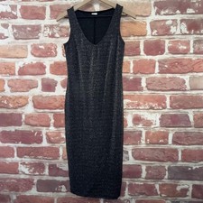 LASCANA Dress Womens 2 Black Gray Glittery Metallic Bodycon Tank Party Cocktail