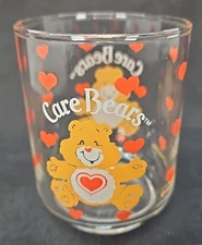 Vintage 1984 Care Bears TENDERHEART BEAR Little Dreamboat 3” Collector Glass