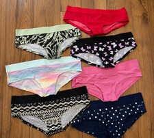 PINK VS Panties 7 Pack Size M Cotton Stretch Logo Multicolor Mixed