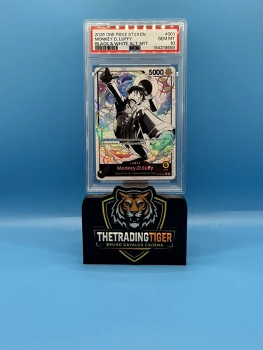 2026 ONE PIECE STARTER DECK ST29-BLACK/WHITE ALT ART #001 MONKEY D. LUFFY PSA 10