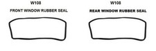 FRONT AND REAR Rubber WINDOW WINDSHIELD Seal For Mercedes Benz W108 Set OF 2 PC
