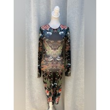 Nasty Gal long sleeve sheer mesh Asian style design bodycon dress