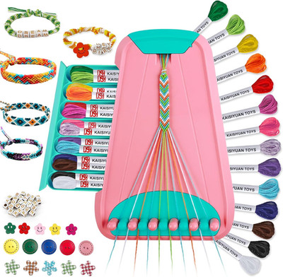 Friendship Bracelet Making Kit Thread Beads Craft Maker Board Set For Kids