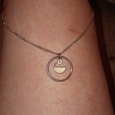 Silver Tone Metal Cable Chain Necklace Double...