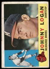 1960 Topps #205 Johnny Logan Milwaukee Braves Good 59841