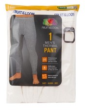Fruit of Loom Men's Waffle Thermal Pant Large Natural - Base Bottoms Underwear