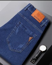 Men'S Slim Fit Stretch Jeans Casual Straight Leg Pants  Comfortable Elastic