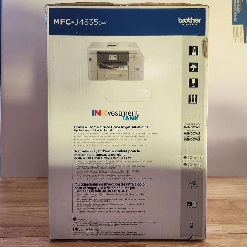 Brother MFCJ4535DW All-in-One Color Inkjet Printer New - Image 3 of 4