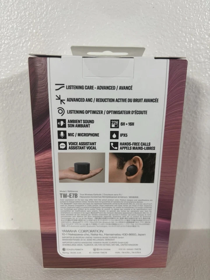 Yamaha TW-E7B True Wireless Active Noise Canceling Earbuds, White-Open Box - Image 3 of 4