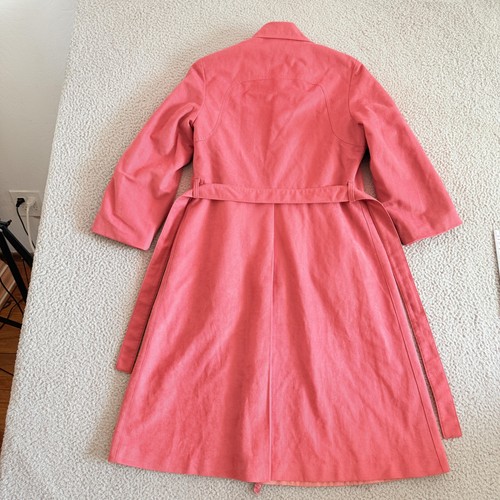 Vintage Forecaster Tench Coat Large Pink Belted 70s Mod Retro USA - Picture 11 of 11