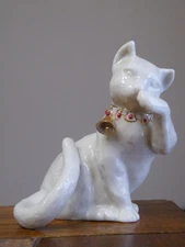 Vintage Seymour Mann Cat Figurine Kitten Jeweled Look Collar FREE SHIP