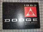 1963 Dodge Data Book Dealer Album Dart 330 440 880 Polara