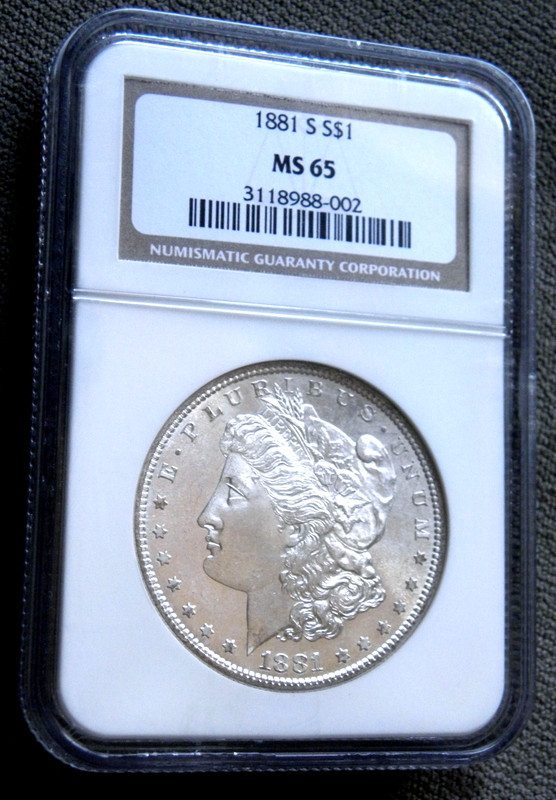 1881 S MORGAN SILVER DOLLAR ~ NGC MS65 ~ NICE COIN ~ OLD BROWN LABEL
