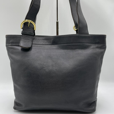 OLD COACH Vintage Shoulder Tote Bag Leather 4140 Black Used From