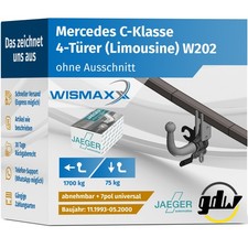 ANHÄNGERKUPPLUNG für Mercedes C-Klasse W202 93-00 abnehmbar GDW +7pol E-Satz ABE ANHÄNGERKUPPLUNG für Mercedes C-Klasse W202 93-00 abnehmbar GDW +7pol E-Satz ABE