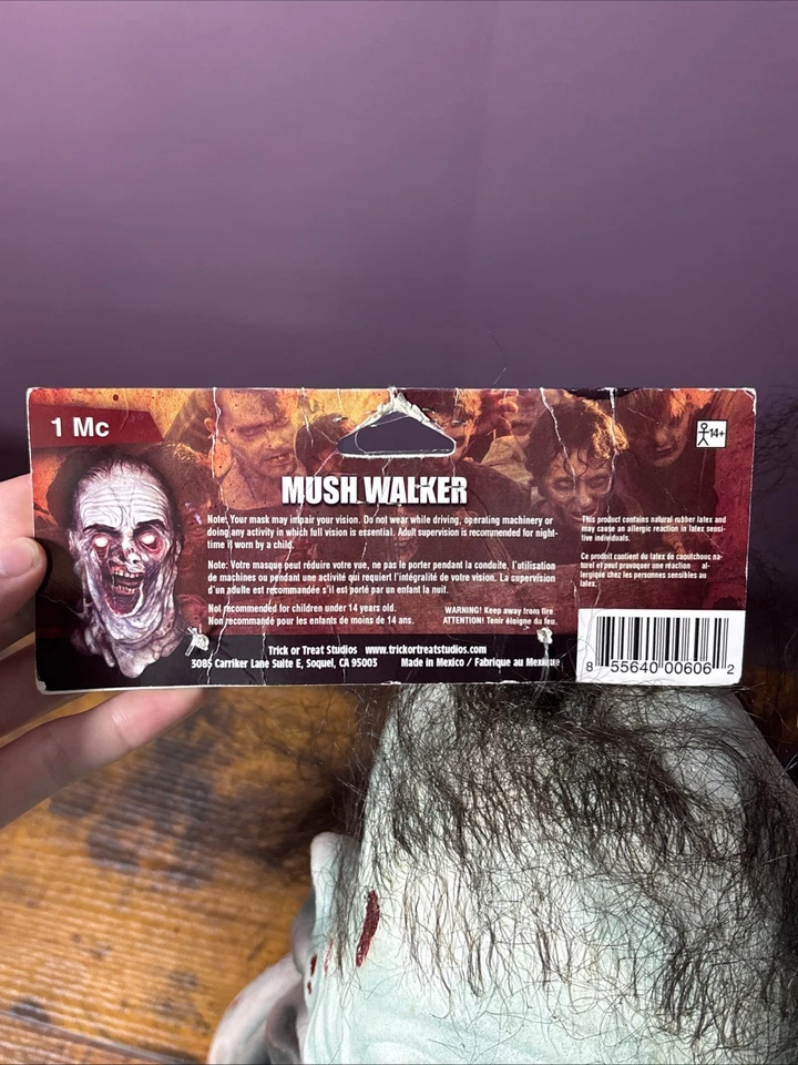Mush Walker Mask Walking Dead Zombie Fancy Dress Up Halloween Costume Accessory - Image 3 of 4