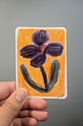 Original ACEO Watercolor Painting Art, Purple Flower & Oran,  Artist J. Hincapie — photo 2
