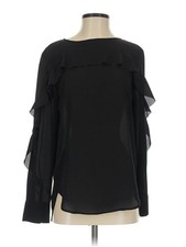 NWT Banana Republic Women Black Long Sleeve Blouse XS