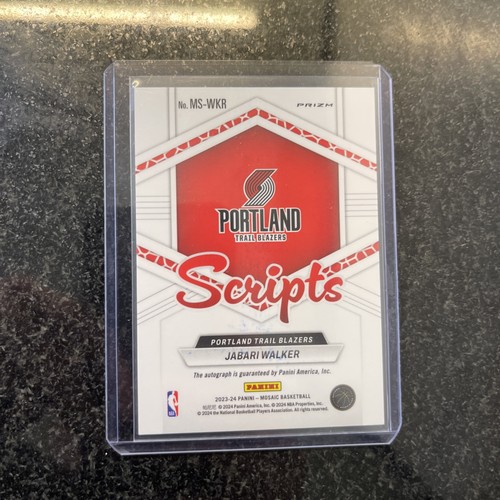 2023-24 Panini Mosaic #MS-WKR Jabari Walker Scripts Prizm Auto | eBay