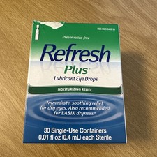 Refresh Plus Lubricant Eye Drops PRES. FREE 30/ct EXP: 07/2026