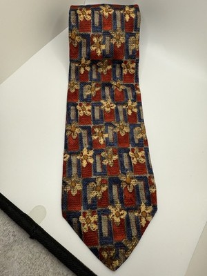 Robert Talbott Nordstrom Silk Necktie Extra Long 65  Floral Geometric USA